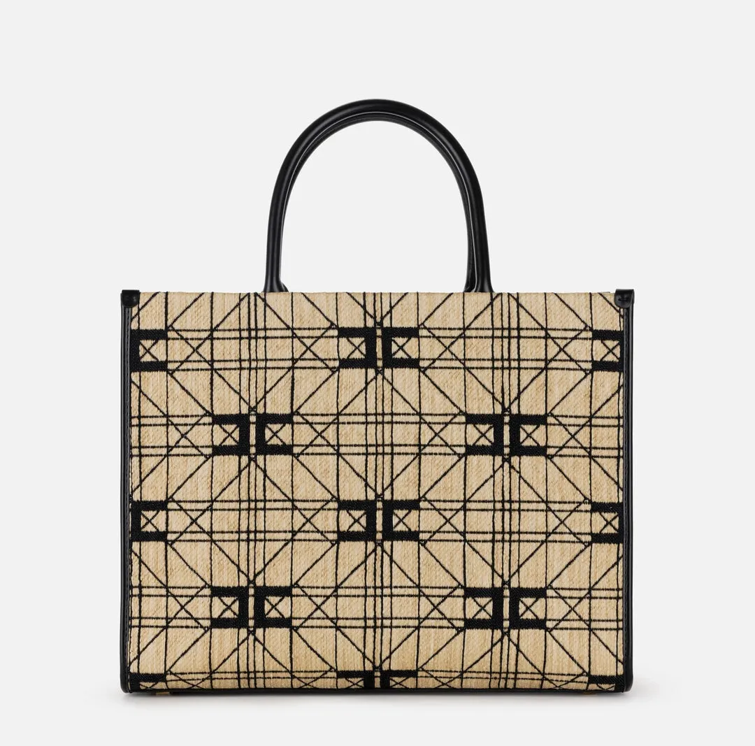 Shopper grande in rafia Elisabetta Franchi BS14A41E2