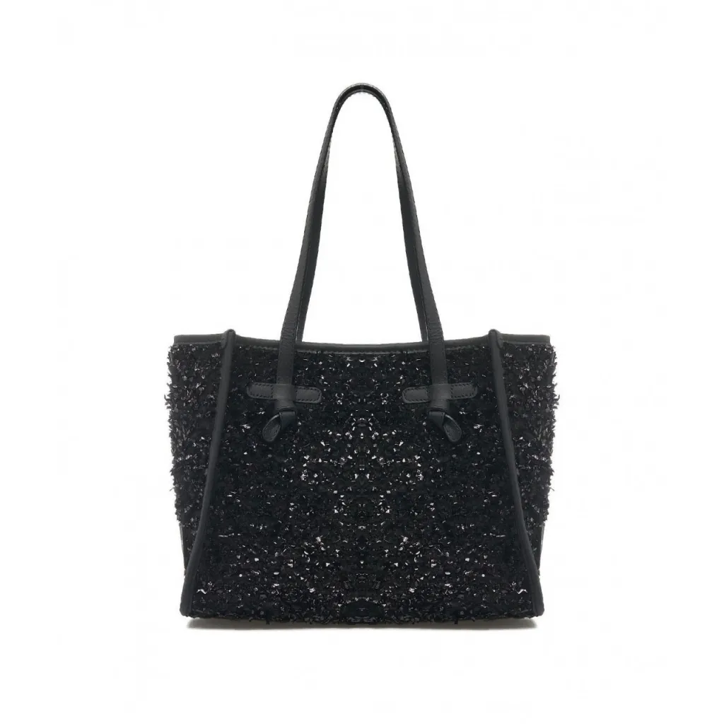 Shopper Marcella in wool-boucl nero