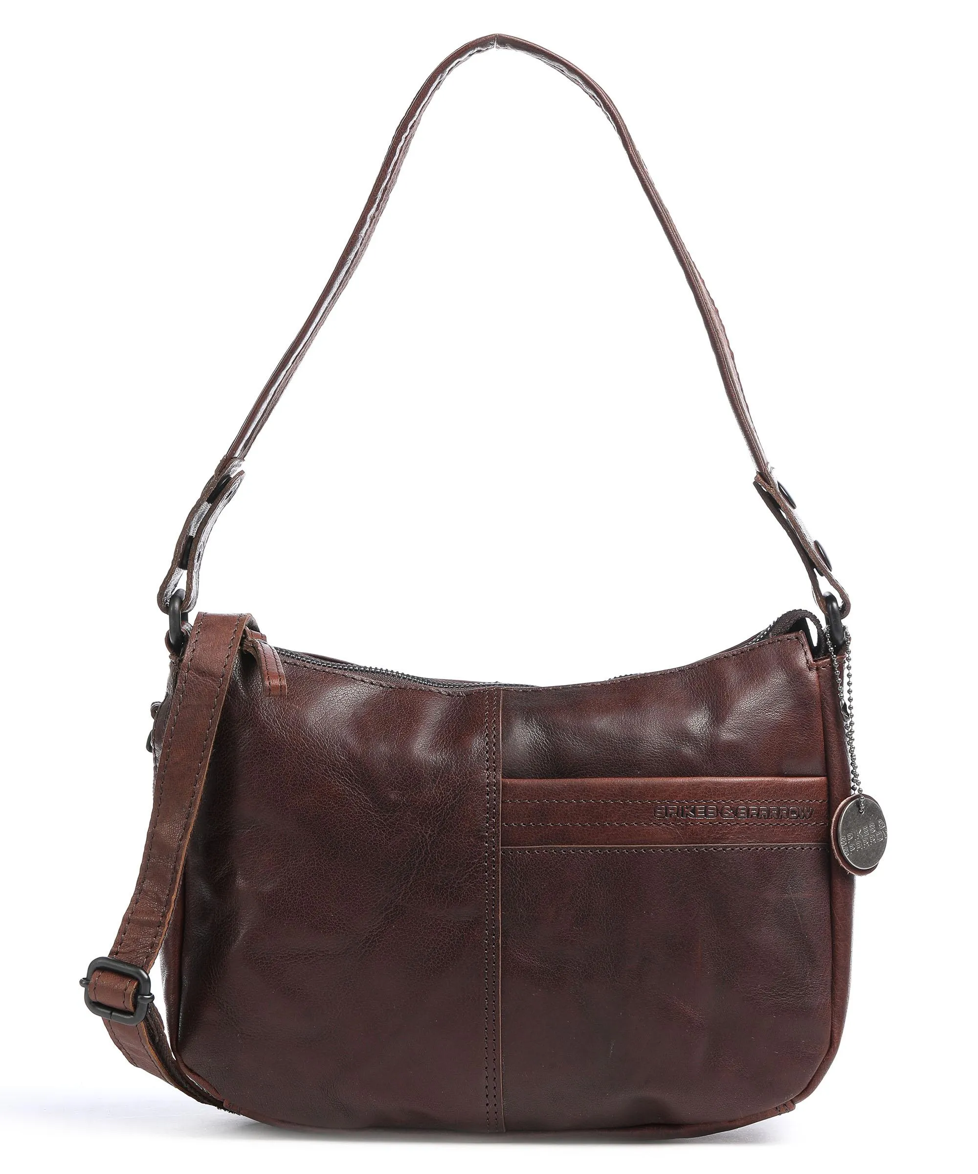  Spikes & Sparrow Bronco Borsa a spalla pelle di bufalo marrone scuro  