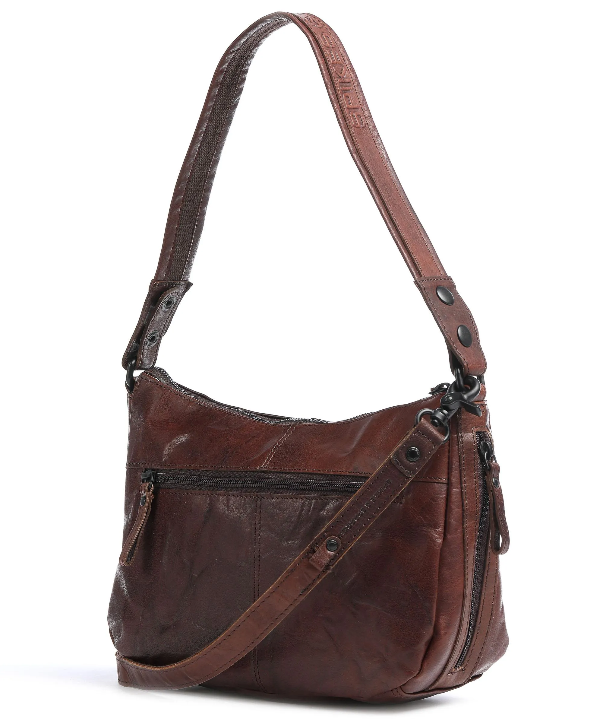  Spikes & Sparrow Bronco Borsa a spalla pelle di bufalo marrone scuro  