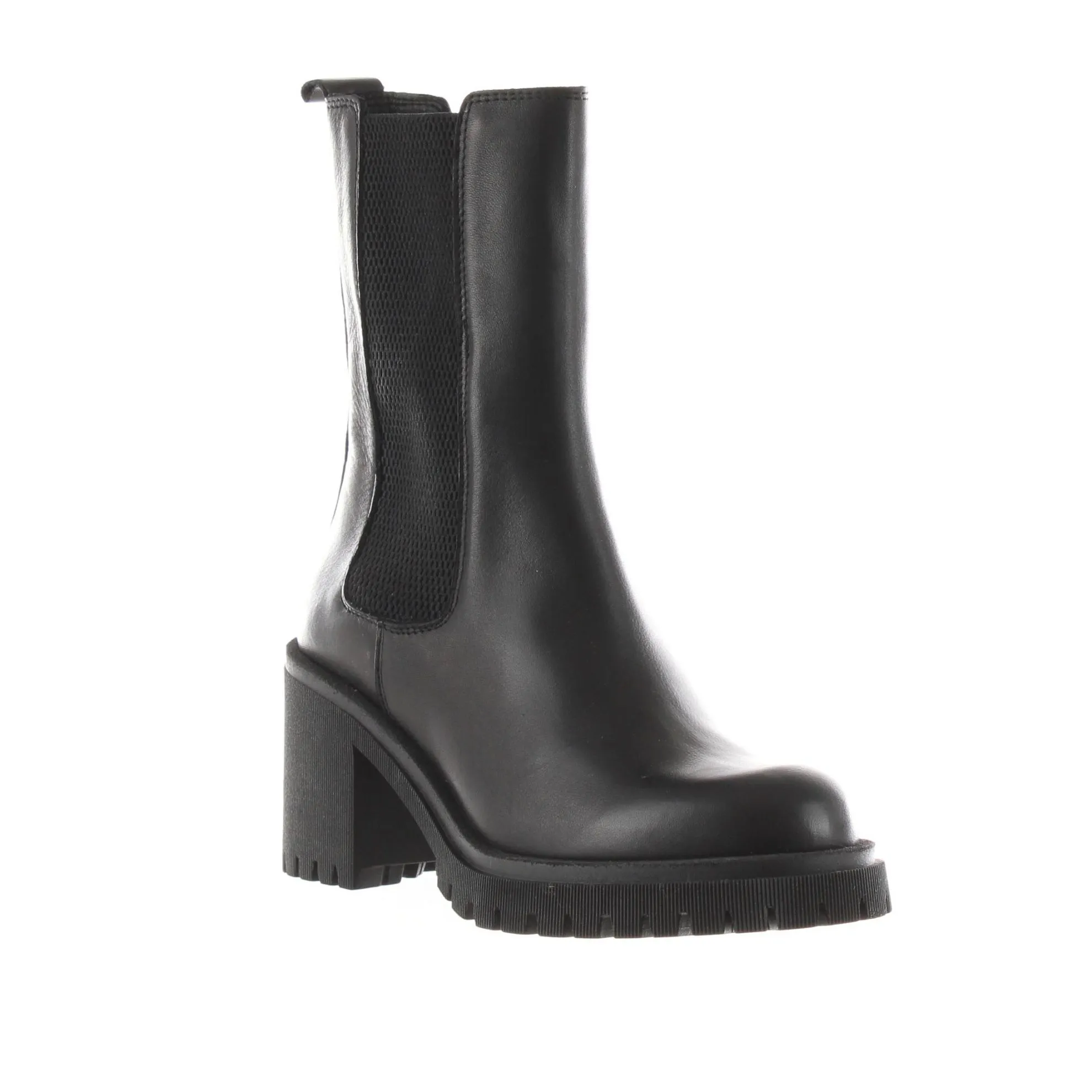 Stivaletto in pelle con tacco midi