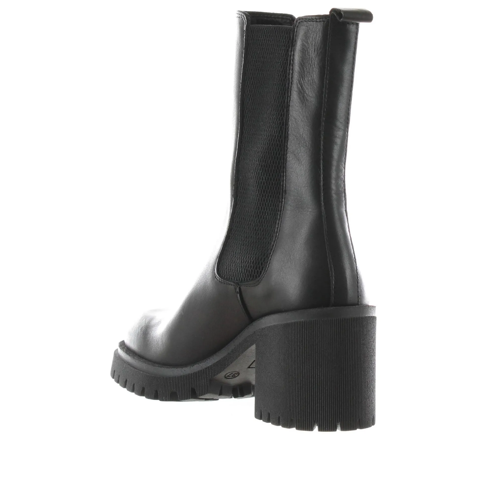 Stivaletto in pelle con tacco midi