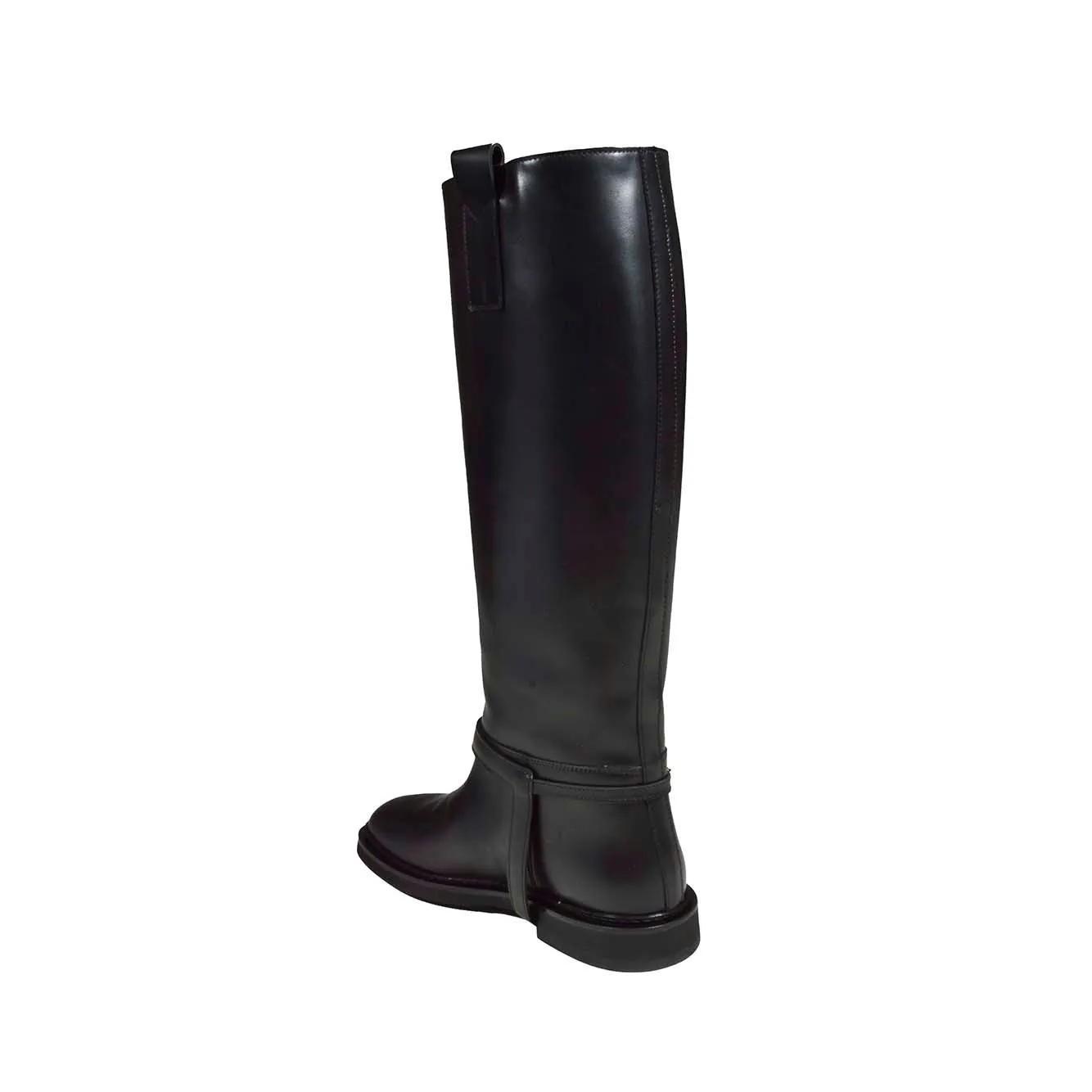 Stivali alti Micro in pelle nera Moschino