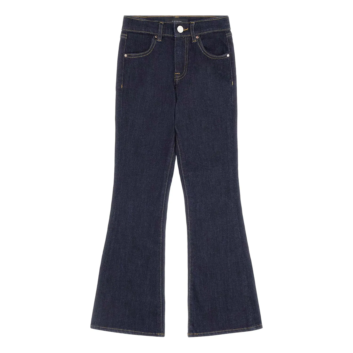 STRETCH DENIM FLARE FIT PANTS