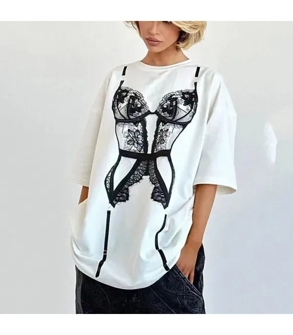 T-shirt Lingerie body giarrettiera