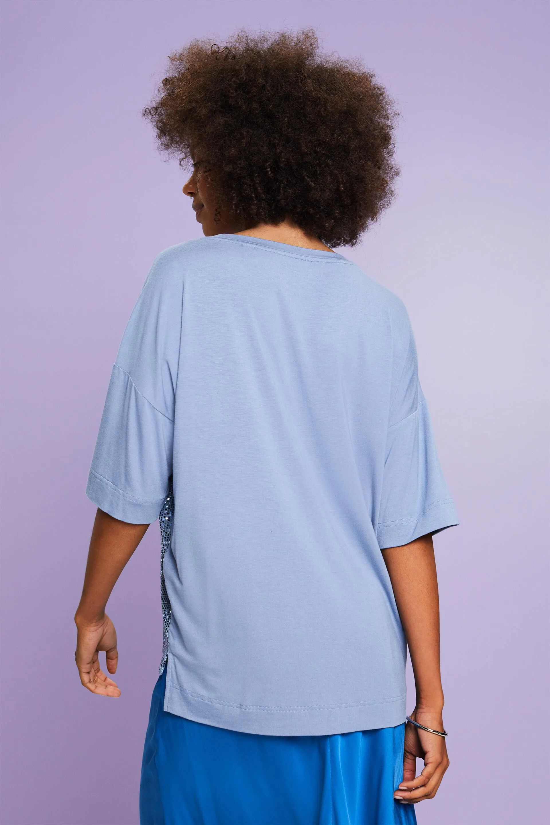 T-shirt oversize con pailletes