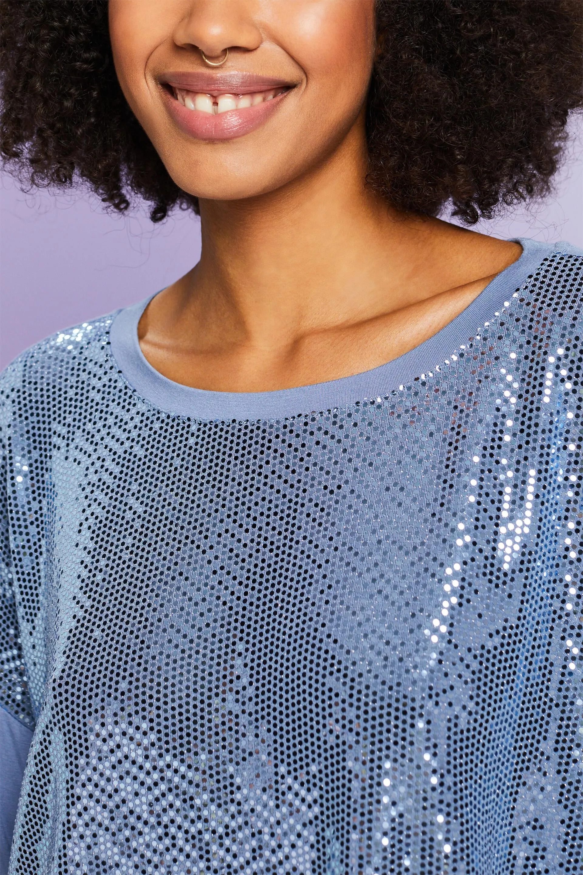 T-shirt oversize con pailletes