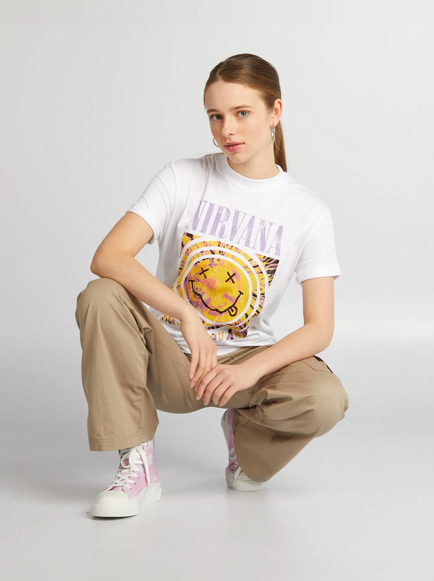 T-shirt oversize 'Nirvana' - BIANCO