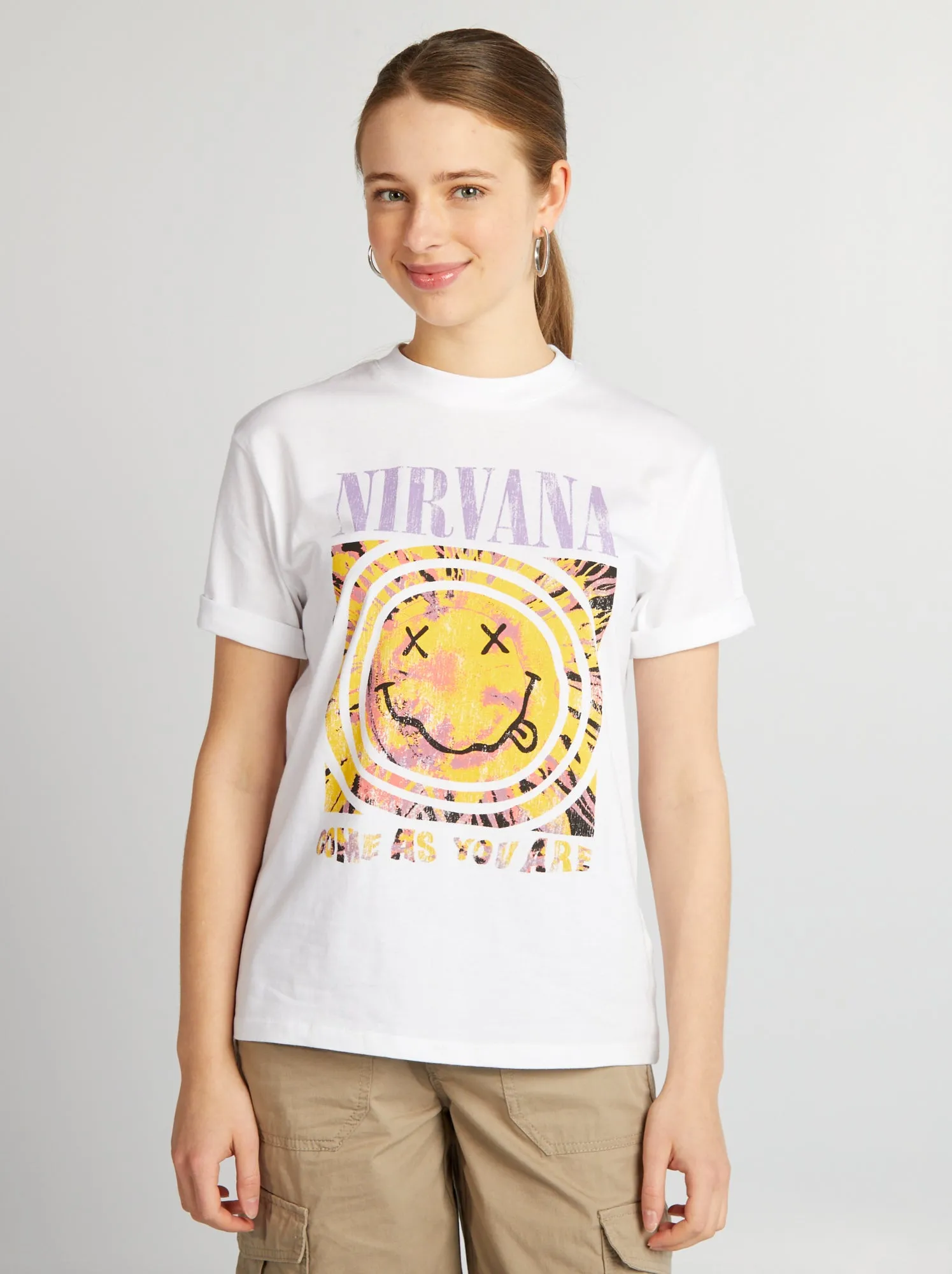 T-shirt oversize 'Nirvana' - BIANCO