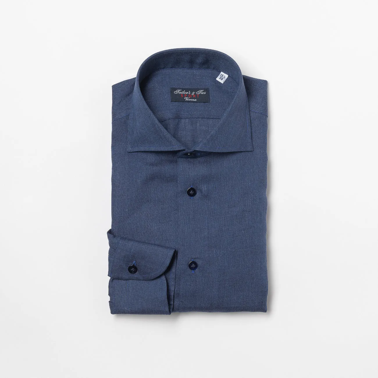 Tailor's & Ties Camicia classica Tailor's & Ties in lino blu