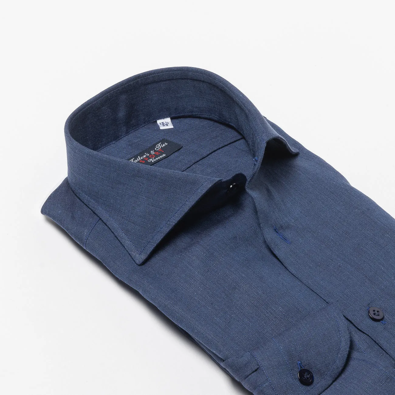 Tailor's & Ties Camicia classica Tailor's & Ties in lino blu