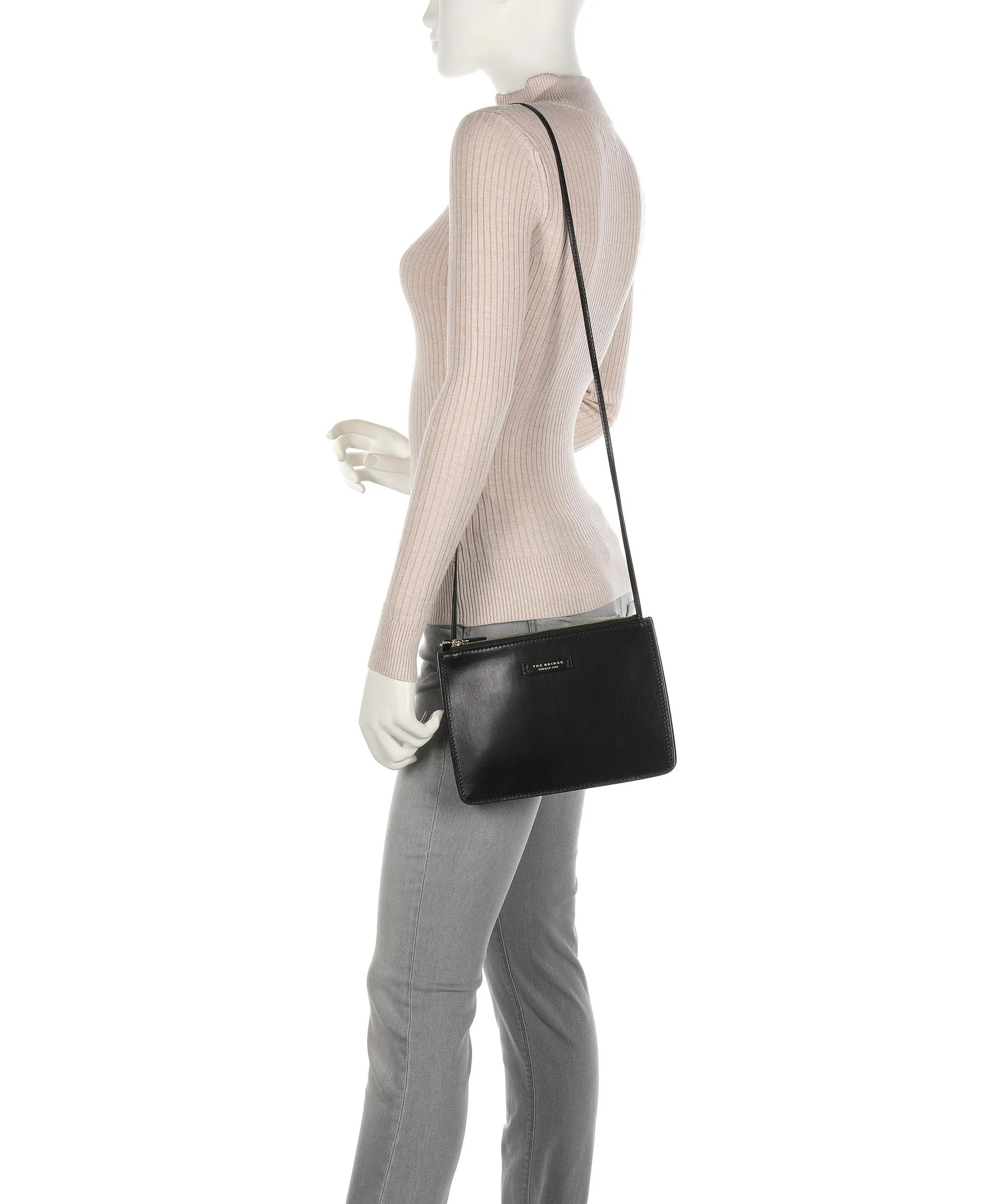 The Bridge Rustici Borsa a tracolla pelle bovina nero  