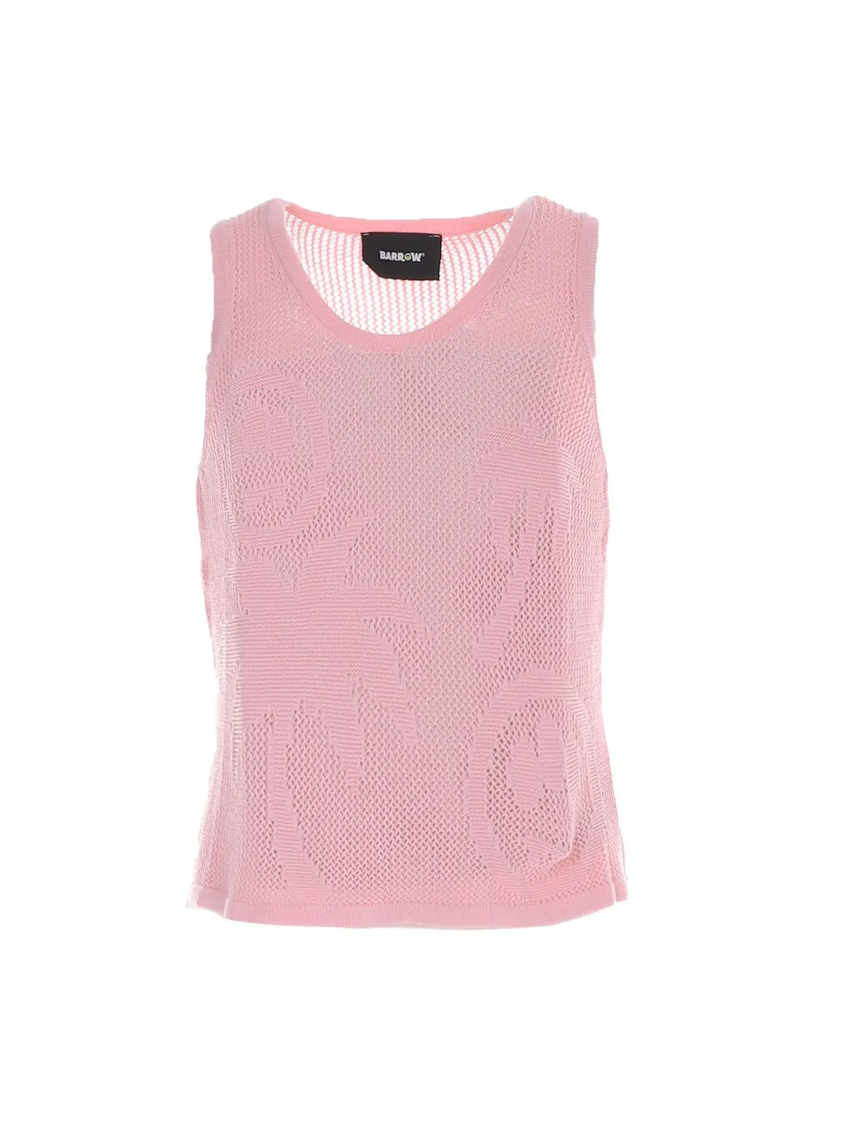 TOP ROSA TRAFORATO IN MAGLIA