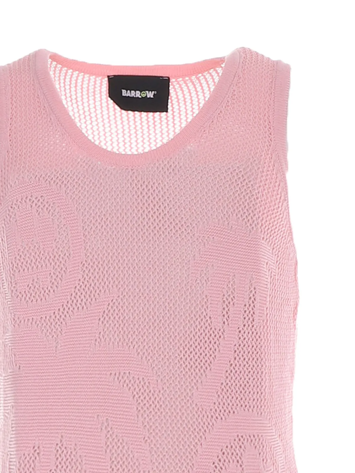 TOP ROSA TRAFORATO IN MAGLIA
