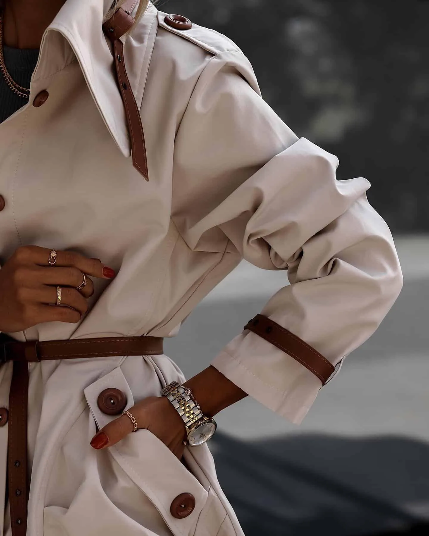 Trench oversize beige