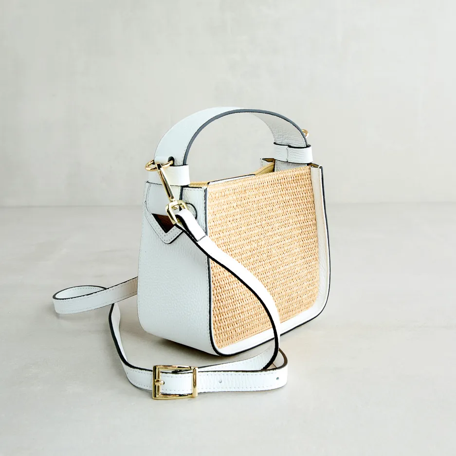 V-Bag Bianca in Rafia