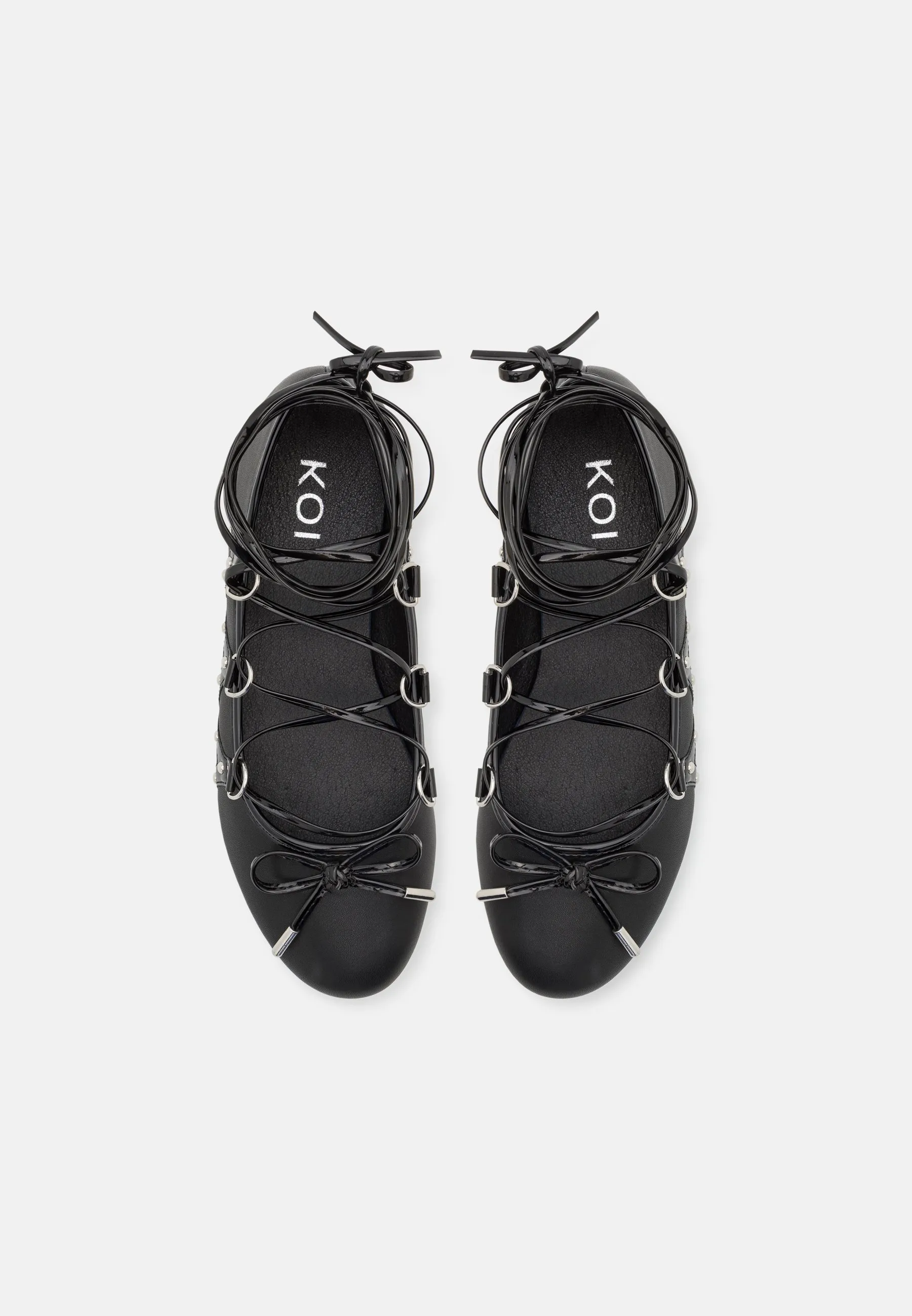 VIOLETTA GRUNGE LACE UP FLAT BALLET SHOES - Ballerine con cinturino