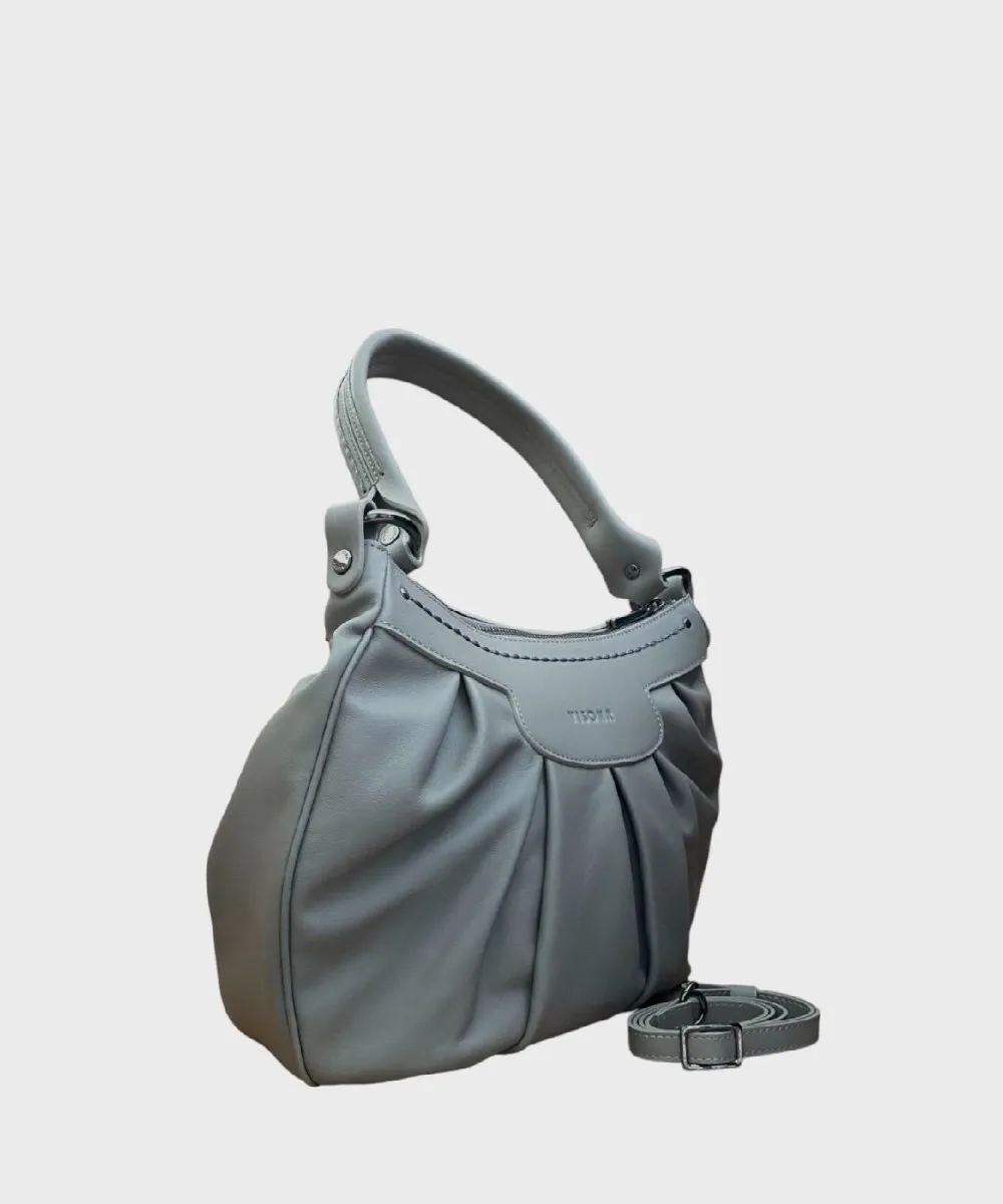 Visona Piuma borsa shopper, pelle grigio