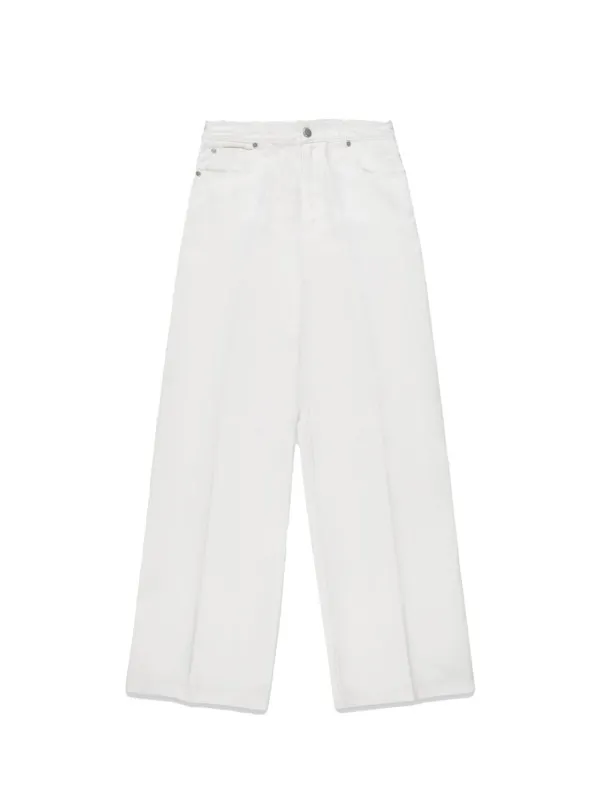 White flare trousers